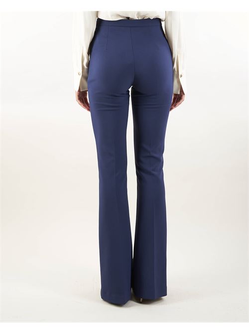 Palazzo trousers in stretch crepe with clamp Elisabetta Franchi ELISABETTA FRANCHI | Pants | PA02246E2B75